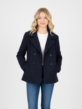 PETITE BATEAU NAVY IVY LEAGUE STYLE PEACOAT BLAZER PREP PREPPY‎ NEW ENGLAND